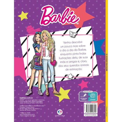 Livro infantil colorir barbie 101 primeiros desenhos em Promoção