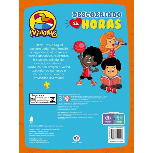 Livro Infantil com Jogos - 3 Palavrinhas