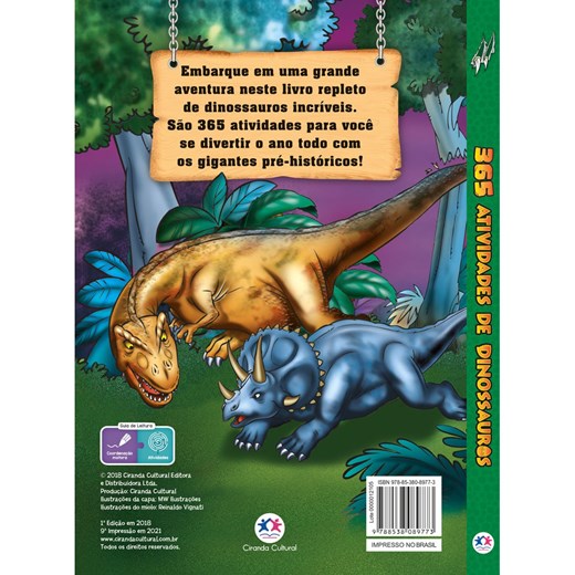 Livro 365 Atividades De Dinossauros Exercícios Educativos - MEGA