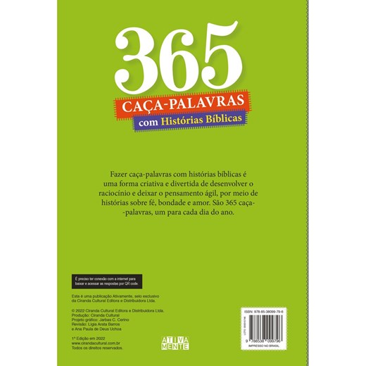 Livro 365 Caça-Palavras Bíblico - Livraria Com Cristo