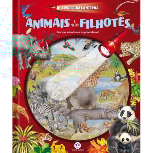 Animais e seus filhotes - Livro com lanterna