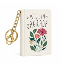 Bíblia sagrada - Floral - Livro com Chaveiro - Capa dura - Book Charm