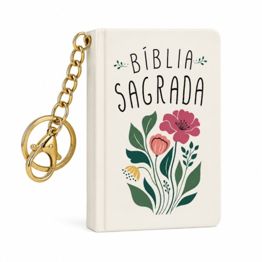 Bíblia sagrada - Floral - Livro com Chaveiro - Capa dura - Book Charm