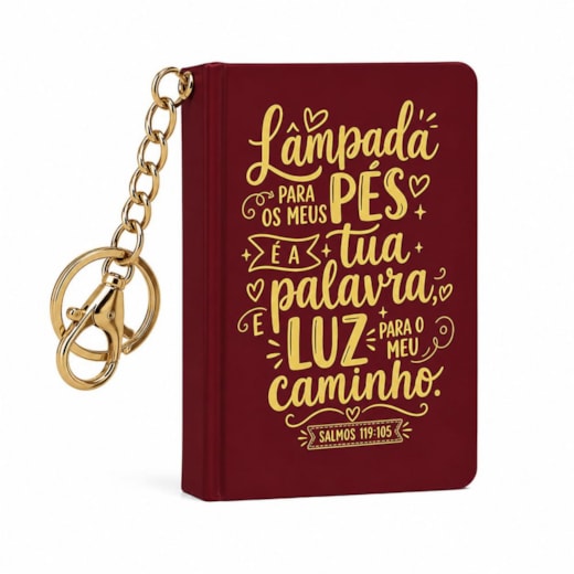 Bíblia sagrada - Lâmpada para os meus pés - Livro com Chaveiro - Capa dura - Book Charm