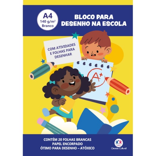 Bloco para Desenho A4 140g - 20 Folhas brancas