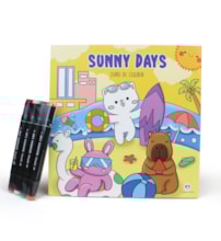 Colorir Sunny Days - Livro de Colorir com 4 Canetinhas