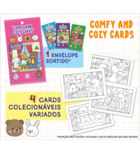 Comfy and Cozy 4 Cards para colorir e colecionar