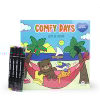 Comfy Days - Livro de Colorir com 4 Canetinhas