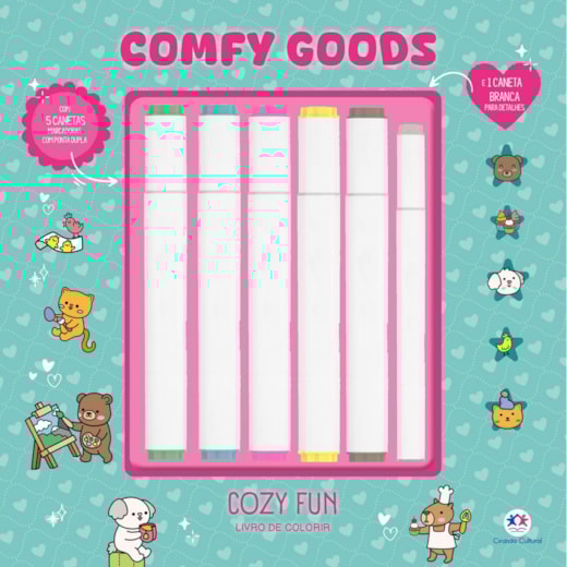 Cozy fun - Livro de colorir com 6 marcadores