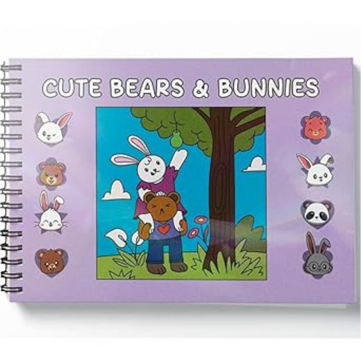 Cute Bears  Bunnies - 50 Ilustrações Exclusivas - Capa Dura com Folha de Acetato