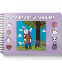 Cute Bears  Bunnies - 50 Ilustrações Exclusivas - Capa Dura Lilás com Folha de Acetato