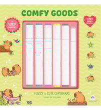 Fuzzy e Cute Capibaras - Livro de Colorir com 6 Marcadores