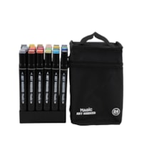 Kit Art Marker 24 Cores - Canetas Marcadoras Ponta Dupla