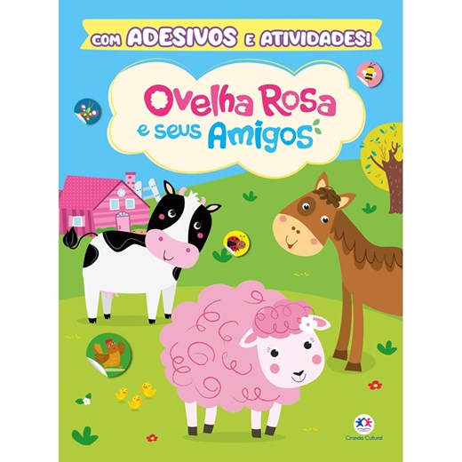 Livro Adesivos A Ovelha Rosa e seus amigos
