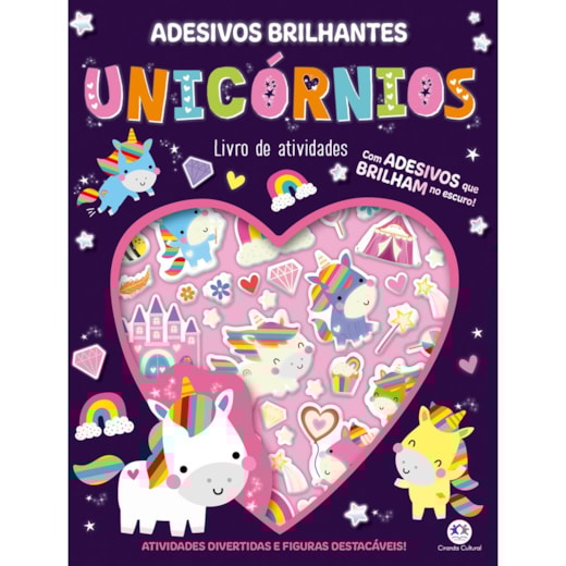 Livro Adesivos Adesivos que Brilham no Escuro Unicórnios