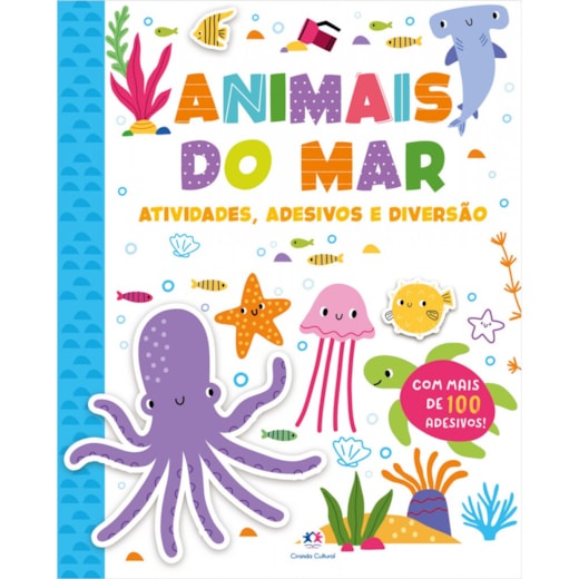 Livro Adesivos Animais do mar