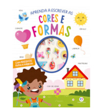 Livro Adesivos Aprenda a escrever as cores e formas