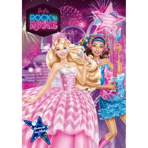 Livro Adesivos Barbie em Rock n'Royals