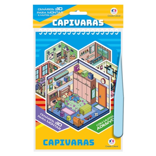 Livro Adesivos Capivaras com Adesivos 3D