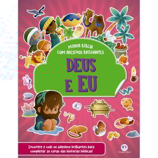 Livro Adesivos Deus e eu - Bíblia com adesivos brilhantes