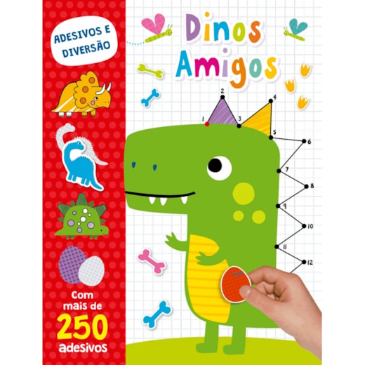 Livro Adesivos Dinos amigos