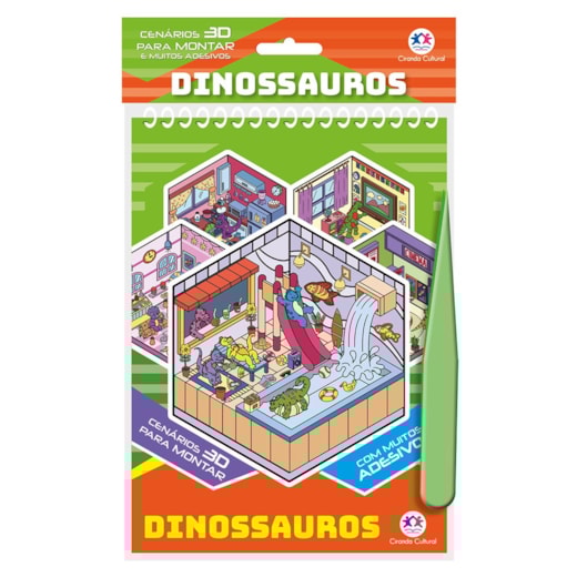 Livro Adesivos Dinossauros com Adesivos 3D