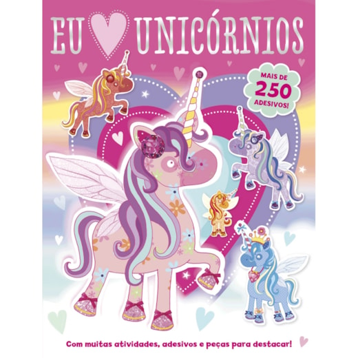 Livro Adesivos Eu amo unicórnios