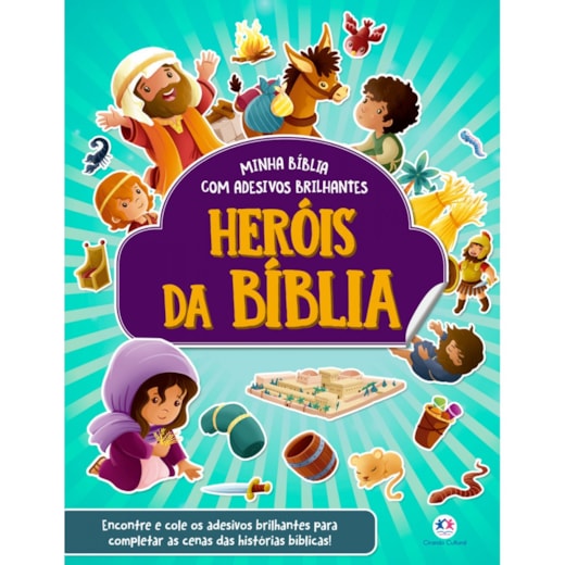 Livro Adesivos Heróis da Bíblia - com adesivos brilhantes