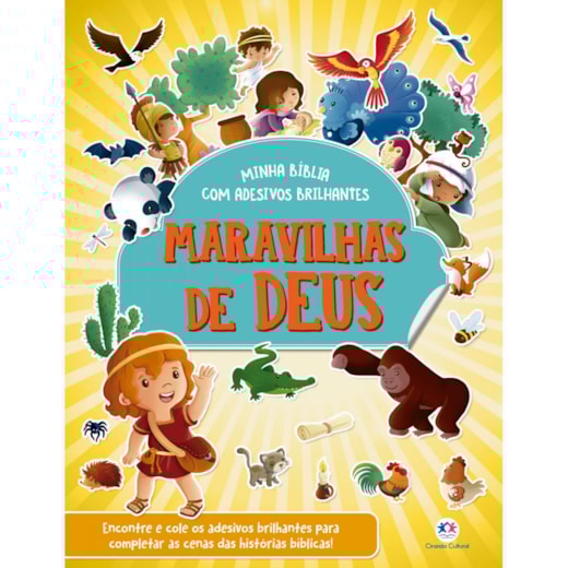 Livro Adesivos Maravilhas de Deus - Bíblia com adesivos brilhantes