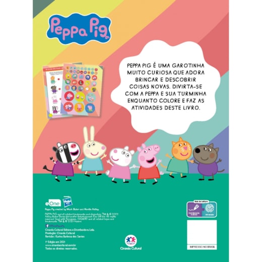 Livro Uma Banda para Colorir com 100 Adesivos Peppa Pig Maravilhas do Lar  - Livro Uma Banda para Colorir com 100 Adesivos Peppa Pig - Ciranda Cultural