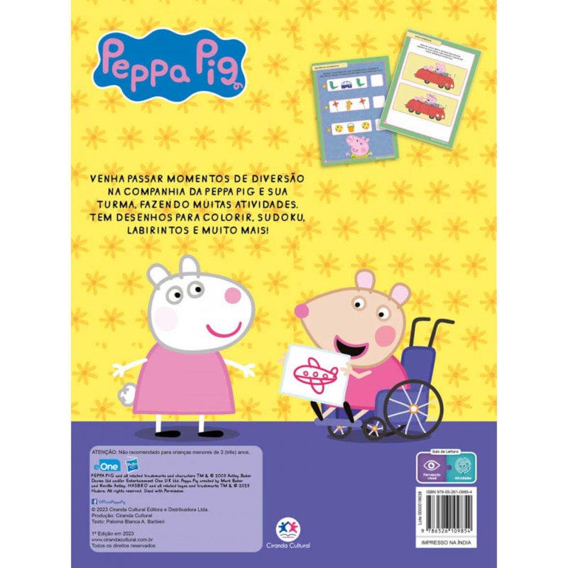 Peppa Pig - Set Con Libro Magnetico (16 Magneti) E Adesivi - Gioco Creativo Per Bambini