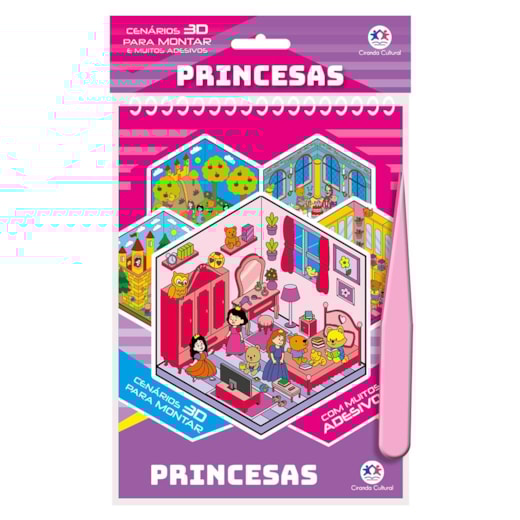 Livro Adesivos Princesas com Adesivos 3D