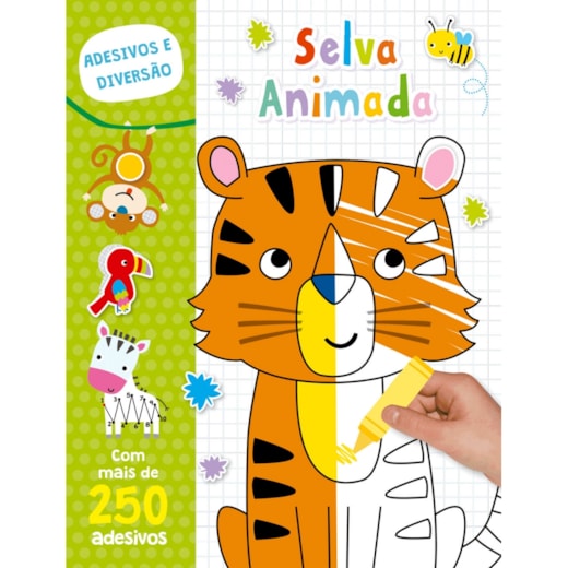 Livro Adesivos Selva animada