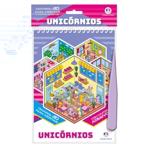 Livro Adesivos Unicórnios com Adesivos 3D