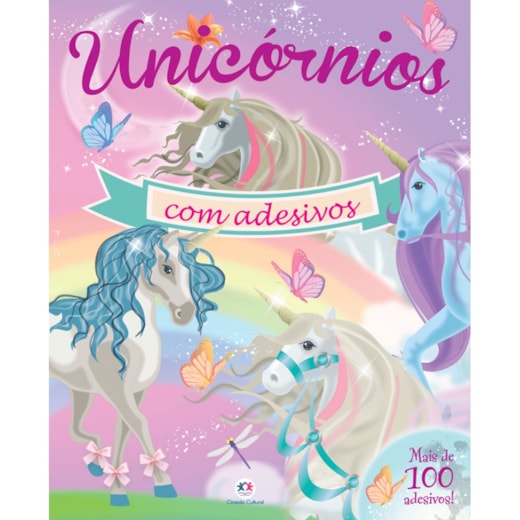 Livro Adesivos Unicórnios com adesivos