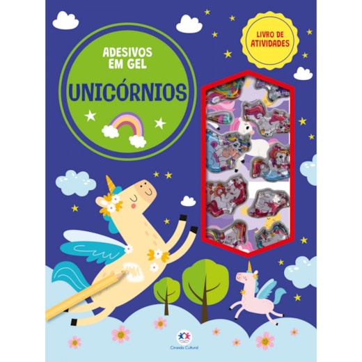 Livro Adesivos Unicórnios - Livro de atividades e adesivos em gel