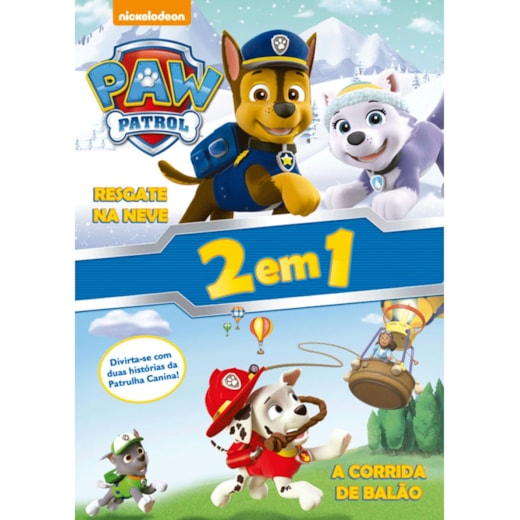 Livro Almofadado grande Patrulha Canina - Resgate na neve - A corrida de balão