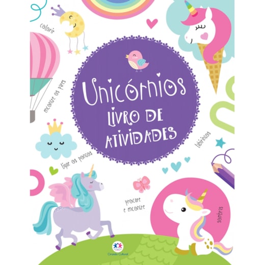 Livro Almofadado grande Unicórnios - Livro de atividades