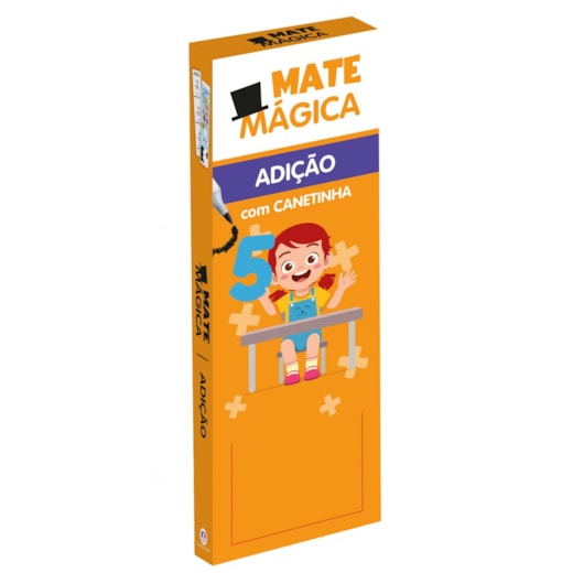 Livro Apoio escolar Adição - Livro Infantil de Matemática com Canetinha Reutilizável - Atividades Educativas