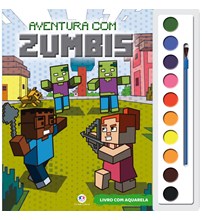 Livro Aquarela Aventura com zumbis