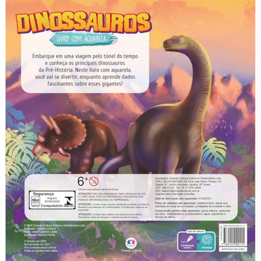 Coleção 2 Livros Infantil Dinossauro Aquarela e 101 Paginas