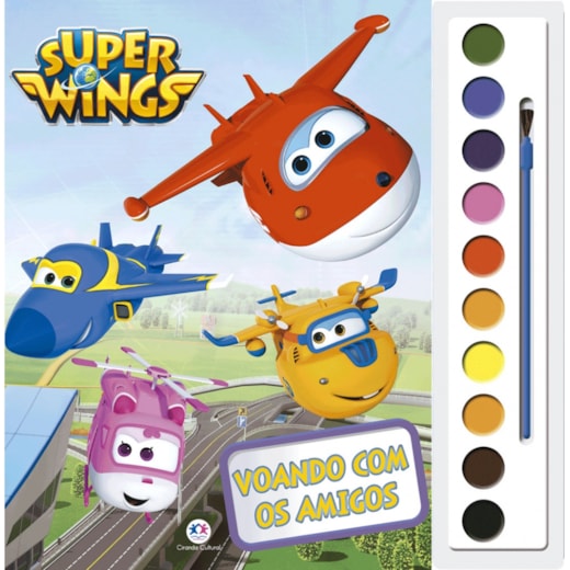 Livro Aquarela Super Wings - Voando com os amigos