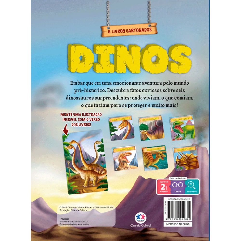 Livro Box com 6 Minilivros Dinos - Ciranda Cultural