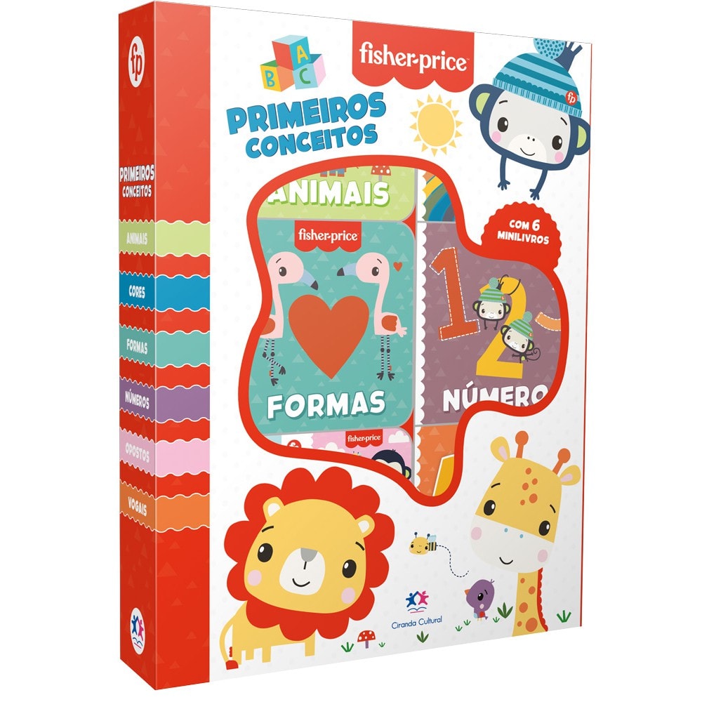 児童書 set Livro Box com 6 Minilivros Fisher-Price - Primeiros Conceitos