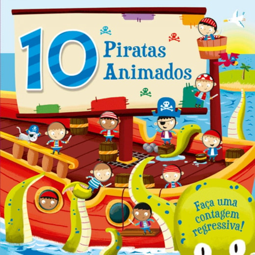 Livro Capa dura 10 piratas animados