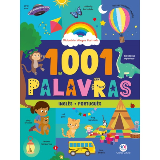 Livro Capa dura 1001 palavras: Dicionário bilíngue ilustrado