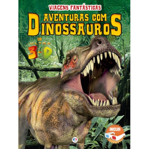 Livro Capa dura Aventuras com dinossauros em ultra 3-D