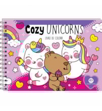 Livro Capa dura Cozy Unicorns - Para colorir