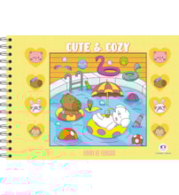 Livro Capa dura Cute and Cozy Yellow - Livro de Colorir