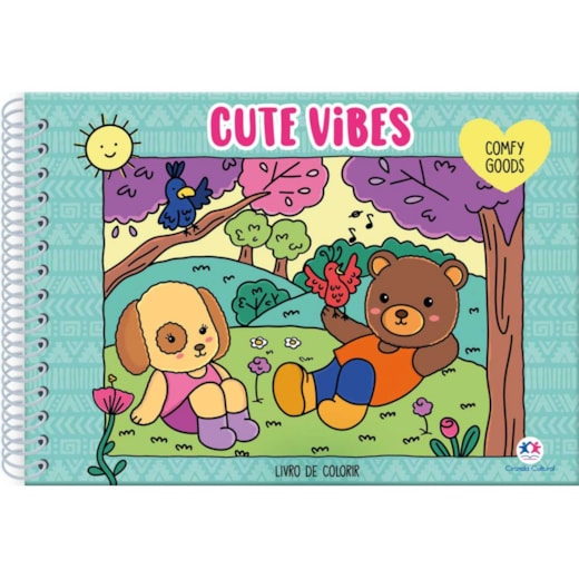 Livro Capa dura Cute Vibes - Livro de Colorir